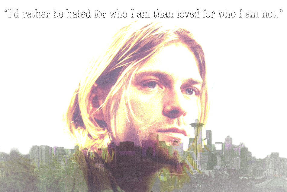 Kurt cobain picture and quote (photoshop)